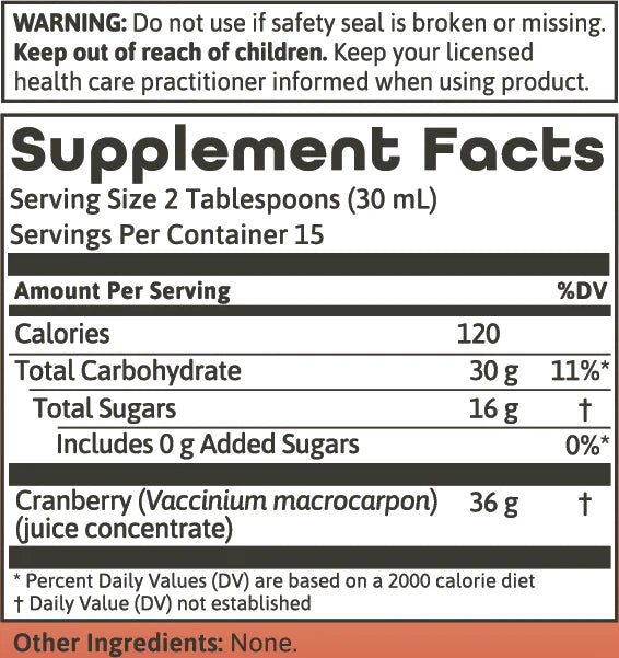 Cranberry Juice Concentrate (16z/473mL)