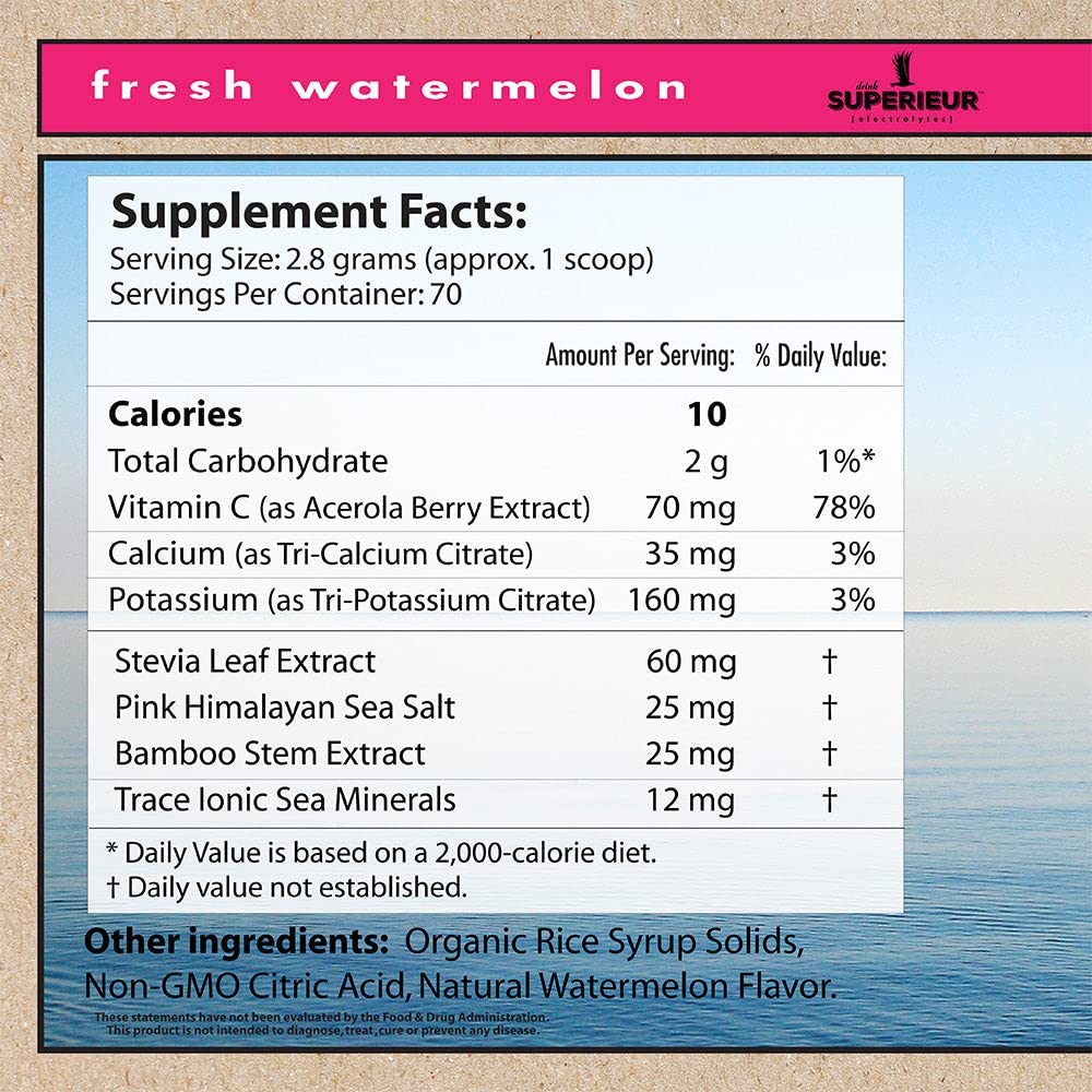 Superieur Electrolytes - Fresh Watermelon, Various Sizes