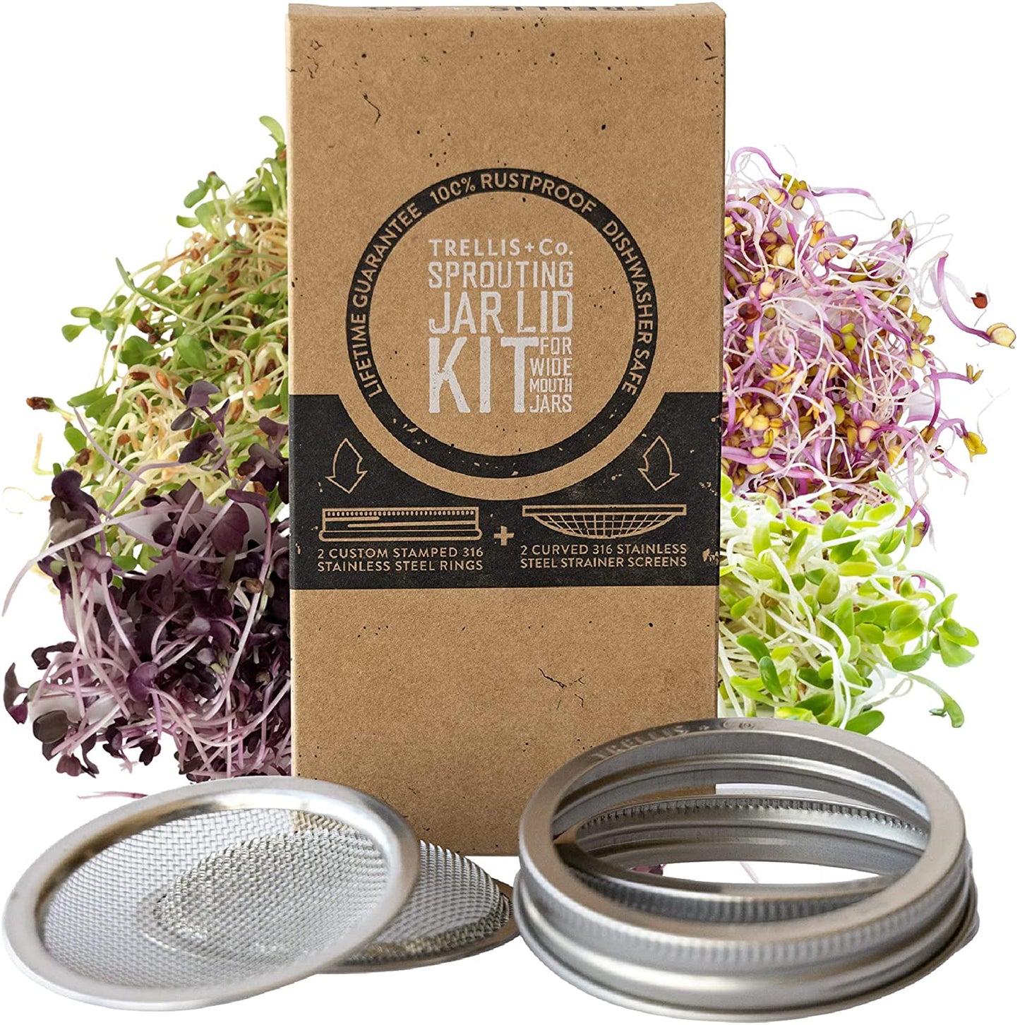 Sprouting Jar Lid Kit Stainless Steel