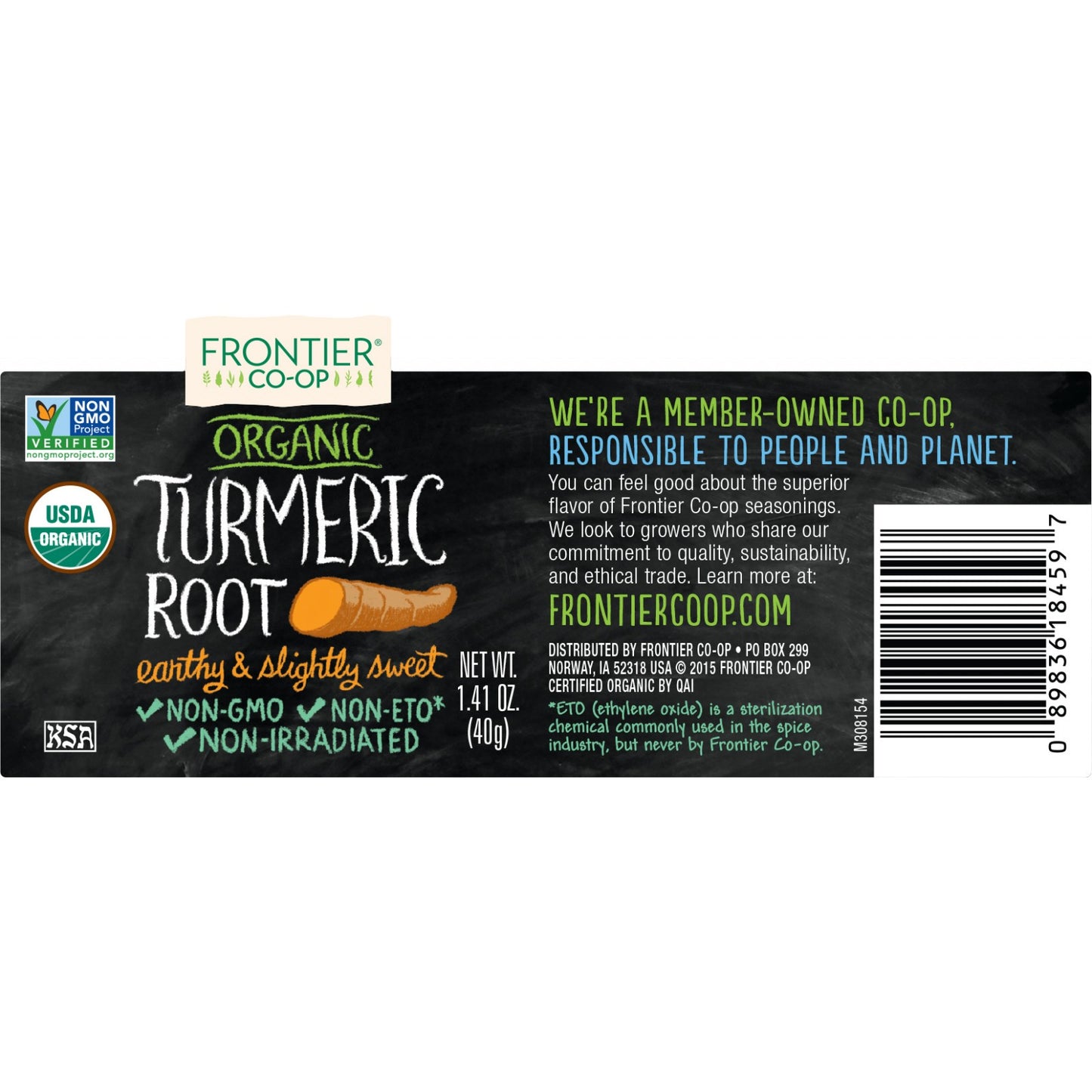 Frontier Organic Ground Turmeric Root (1.41oz/40g)