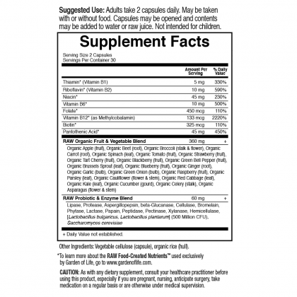 Garden of Life Vitamin Code- Raw B complex