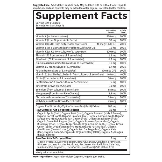 Garden of Life Vitamin Code Raw One for Men Multivitamin