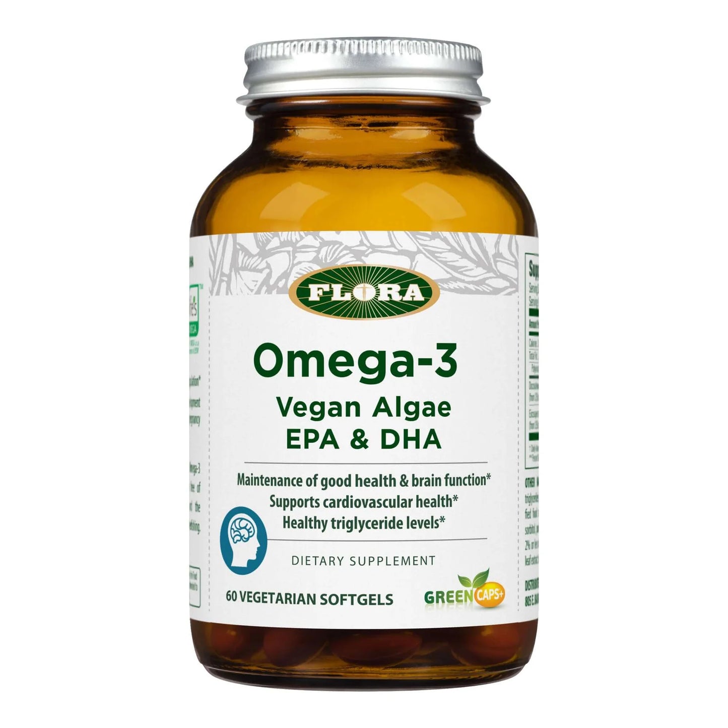 
                  
                    Flora Omega-3 Vegan Algae EPA & DHA 60  Veg. Softgels
                  
                