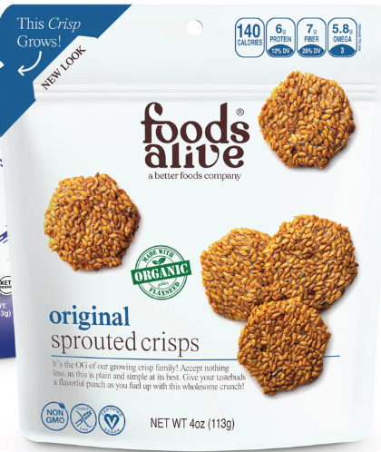 Foods Alive Organic Original Sprouted Crisps 4oz. – Hippocrates Wellness