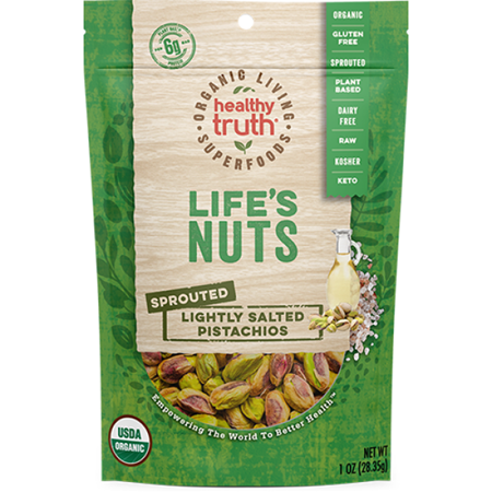 ORGANIC RAW SPROUTED SALTED PISTACHIOS, 1.0 OUNCE SNACK SIZE