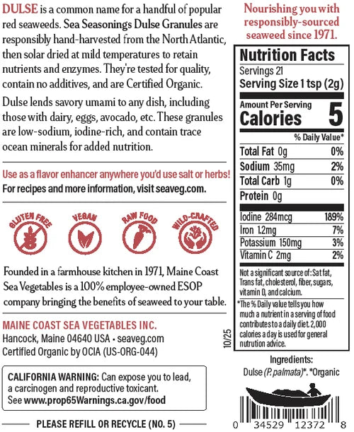 
                  
                    Maine Coast Dulse Granules (1.5oz/43g)
                  
                