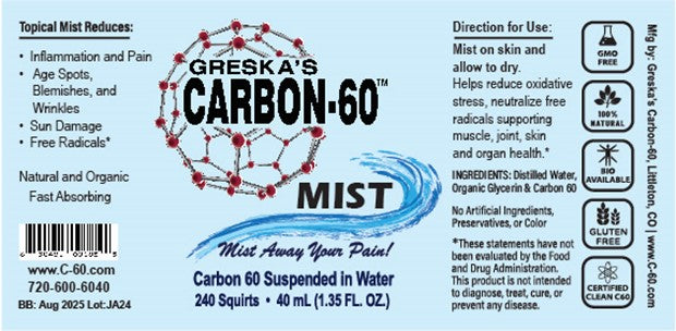 
                  
                    Greska's Carbon-60 Tropical Mist 40ml., 1.35oz.
                  
                